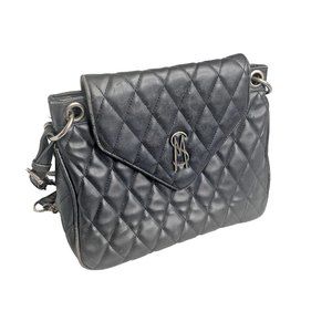 Steve Madden Black Vegan Leather Quilted Shoulder / Crossbody Purse-
